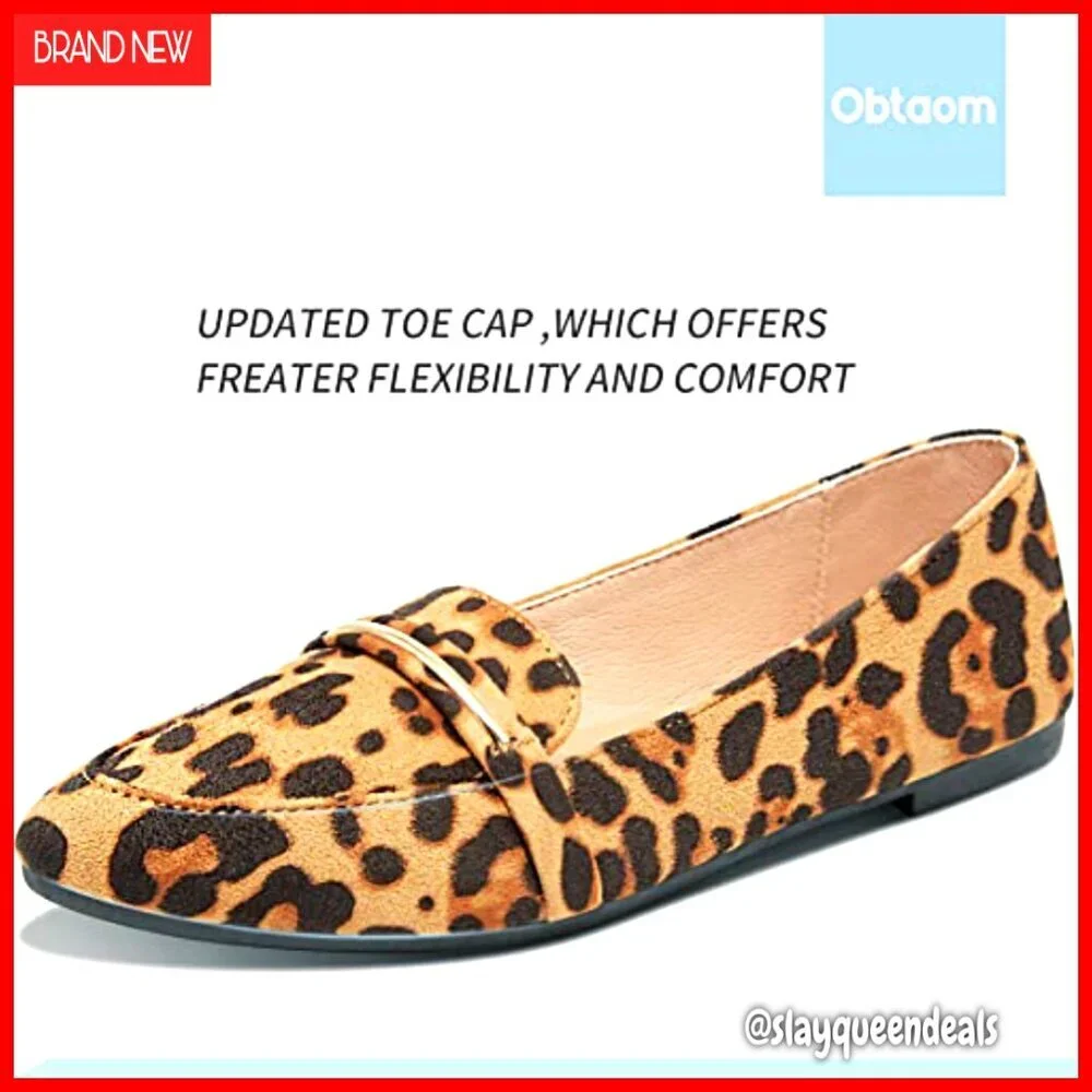 Pointy Toe Loafers Faux Suede Slip On Work Shoes Comfortable Flats